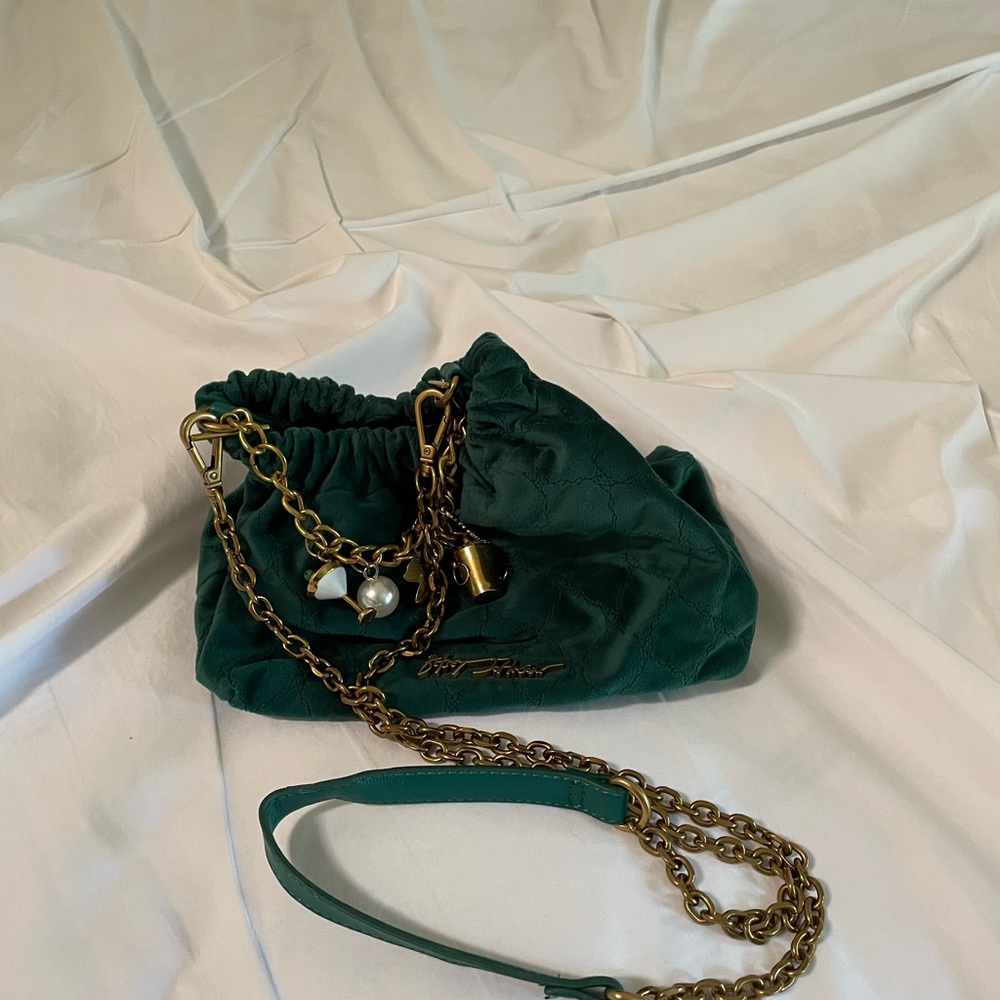 Betsey Johnson Green Mini Bag with Gold Chain